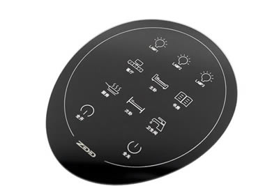 Home automation touch panel glass